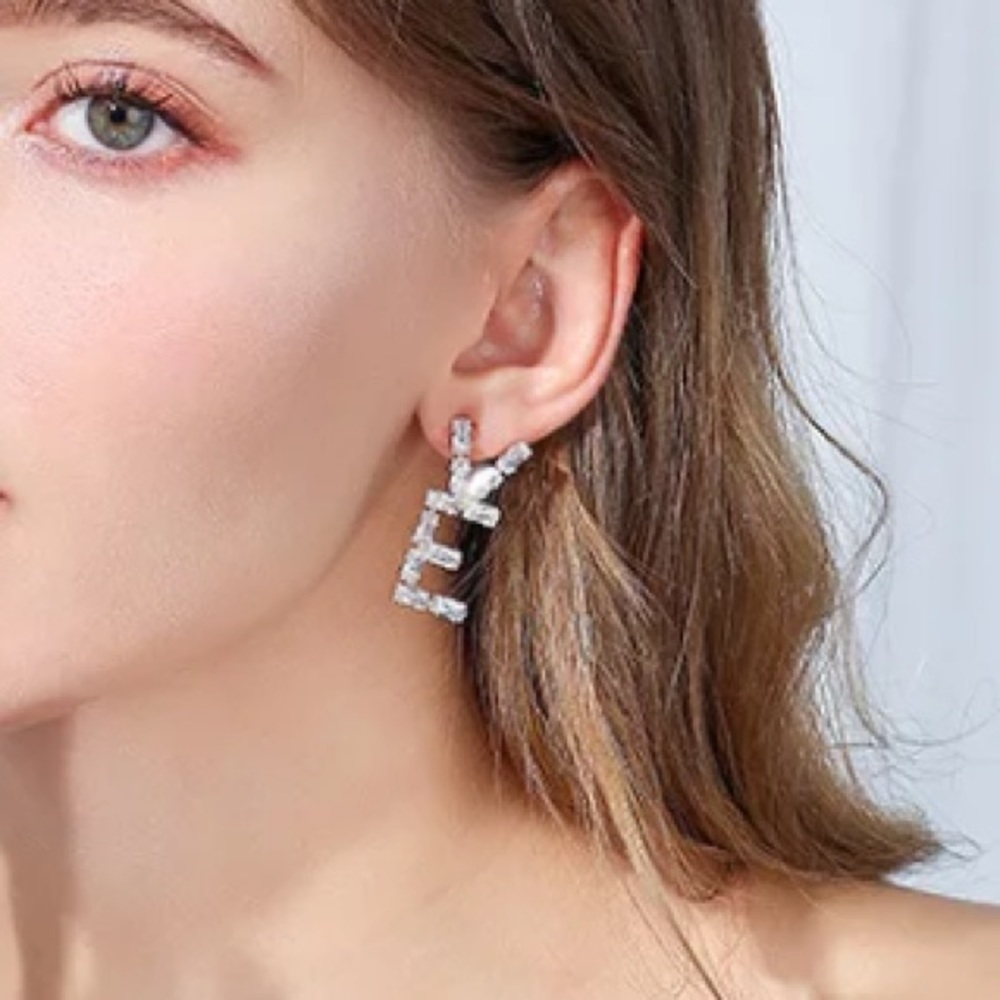 Gold Plated 14K Gold LOVE earrings - Picture 4 of 5